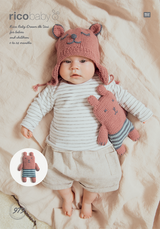 Hat & Teddy Bear in Rico Baby Dream DK Uni (979) - PDF