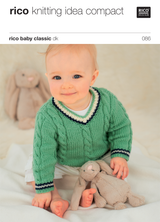Cabled V Neck Sweater & Tank Top in Rico Baby Classic DK (086) - PDF