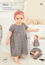 Babies Dress, Headband & Slippers in Rico Baby Classic DK (928) - PDF