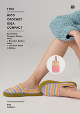 Bag & Slippers in Rico Essentials Organic Cotton Aran, Creative Cotton Aran & Creative Make It Glitter (1103) - CROCHET - PDF