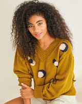 Leopard Print V Neck Sweater in Sirdar Country Classic 4 Ply (10240) - PDF
