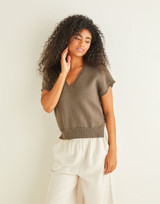 V-Neck Stepped Hem Top in Sirdar Country Classic 4 Ply (10241) - PDF