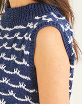 Wave Stitch Tank with Crossover Back in Sirdar Cotton DK (10247) - PDF
