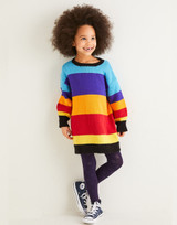 Kids Striped Colourblock Dress in Sirdar Snuggly Replay DK (2551) - PDF