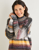 Women's Funnel Neck Tunic Dress in Sirdar Jewelspun Aran (10137) - PDF