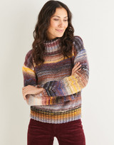 Women's Roll Neck Sweater in Sirdar Jewelspun Aran (10139) - PDF