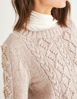 Women's Crew Neck Cable Sweater in Sirdar Jewelspun Aran (10146) - PDF