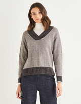 Women's Crossover Detail V-Neck Sweater in Sirdar Haworth Tweed DK (10151) - PDF