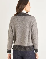 Women's Crossover Detail V-Neck Sweater in Sirdar Haworth Tweed DK (10151) - PDF