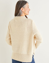 Women's Centre Cable Crew-Neck Sweater in Sirdar Saltaire Aran (10174) - PDF