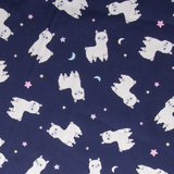 Cotton Poplin Print - Llamas on Navy - Per ½ Metre