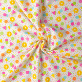 Cotton Poplin Print - Multi Lollipops on Ivory - Per ½ Metre