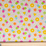 Cotton Poplin Print - Multi Lollipops on Ivory - Per ½ Metre