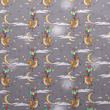 Cotton Poplin Print - Foxes with Balloons on Grey - Per ½ Metre