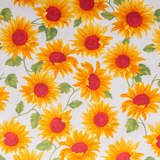 Cotton Poplin Print - Sunflowers on Ivory - Per ½ Metre