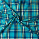 Piccadilly: Turquoise Milti Large Plaid - 100% Cotton