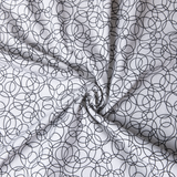 Tangled Circles: Black on White - 100% Cotton