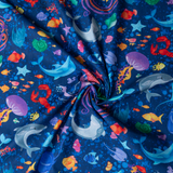 Under the Sea on Navy - 100% Cotton