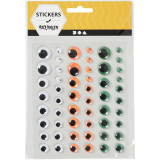 Googly Eyes (54pcs) - Green/Orange/White