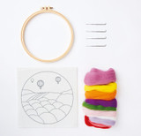 Contents of Needle Felting Kit - Lavender