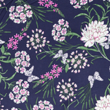 Navy Botanic Garden Polyester Crepe de Chine - Per ½ Metre