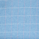 Lightweight Suiting: 100% Wool Tweed - Cornflower Blue Windowpane - Per ¼ Metre