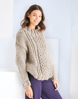 Cable Panel Sweater in Sirdar Adventure Super Chunky (10190) - PDF