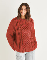 Cable Panel Sweater in Sirdar Adventure Super Chunky (10190) - PDF