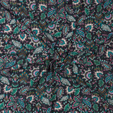 Floral Jungle Jam Polyester on Black - Per ¼ Metre