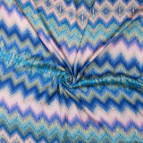 Pastel Soundwave Abstract Stripe Micro-Pleated Polyester - Per ¼ Metre