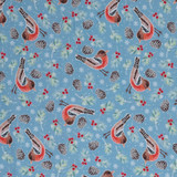 Christmas Birds Robin - 100% Cotton