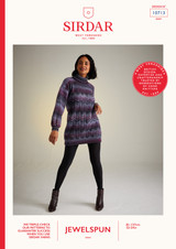 Night Blooming Roll Neck Sweater Dress in Sirdar Jewelspun Aran (10713) - PDF