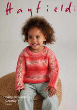 Flower Show Sweater in Hayfield Baby Blossom Chunky (5573) - PDF