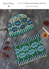 Kaitlyn Colourwork Hat & Cowl in Yarn Vibes 4 Ply - PDF