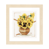 Counted Cross Stitch Kit - Yellow Violets