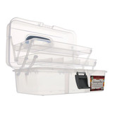 Plastic Craft Storage Box w/Carry Handle