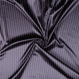 High Stretch Polyester: Charcoal Stripe - Per ¼ Metre
