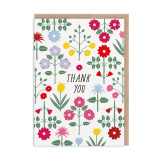 Greeting Card - Floral Pattern Thank You
