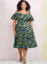 Midi Dress w/Puff Dropped Shoulder in Simplicity (S9919)