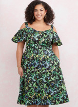 Midi Dress w/Puff Dropped Shoulder in Simplicity (S9919)
