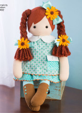 23" Braided Hair Stuffed Dolls w/Clothes in Simplicity (S8402)