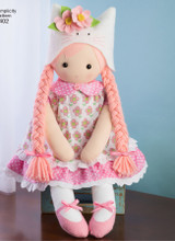 23" Braided Hair Stuffed Dolls w/Clothes in Simplicity (S8402)