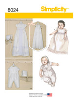 Babies' Christening Sets w/Bonnets in Simplicity Kids (S8024)