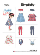 Babies, Leggings, Top, Dress, Bibs & Headband in Simplicity Kids (S8304)