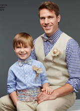 Boy's & Men's Vest, Bow-tie, Cummerbund & Ascot in Simplicity (S8023)