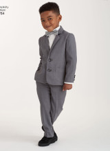 Boy's Slim Fit Suit & Ties in Simplicity Kids (S8764)