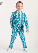 Boy's Slim Fit Suit & Ties in Simplicity Kids (S8764)