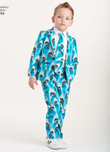 Boy's Slim Fit Suit & Ties in Simplicity Kids (S8764)