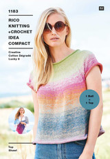 Top & Shawl in Rico Creative Cotton Degrade Lucky 8 (1183)