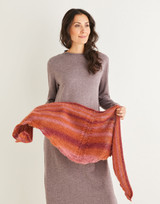 Triangular Lace Leaf Shawl in Sirdar Shawlie (10214) - PDF
